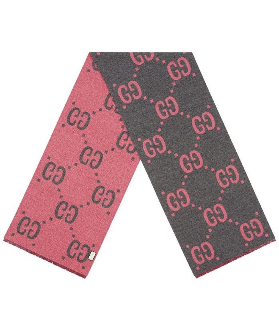 GUCCI Серый шерстяной шарф, фото 9