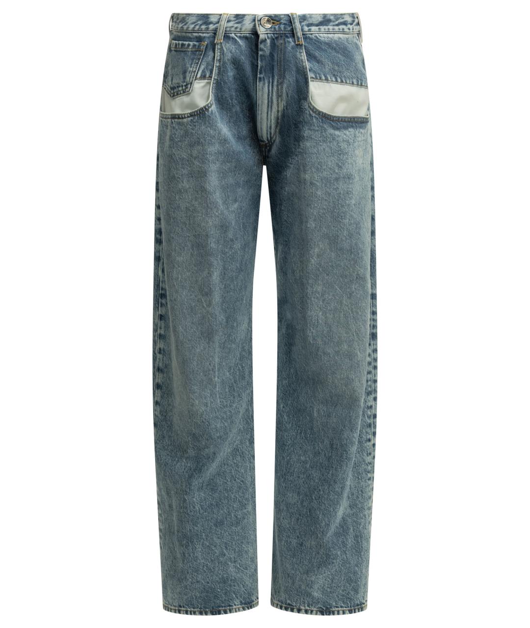 MAISON MARGIELA Голубые хлопковые прямые джинсы, фото 1