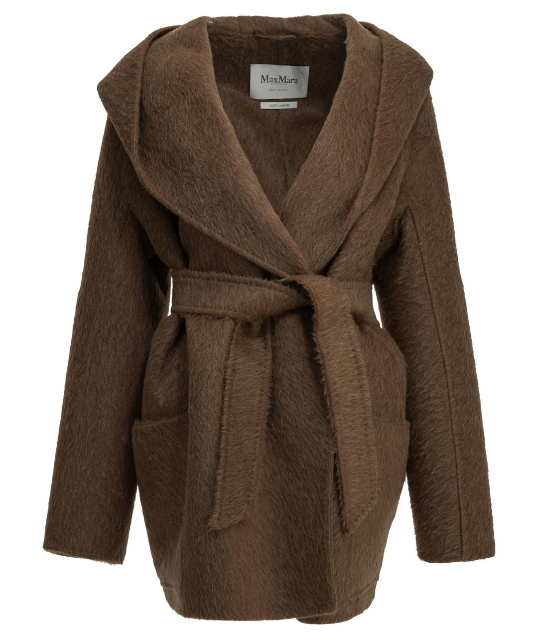 MAX MARA Коричневое шерстяное пальто, фото 1