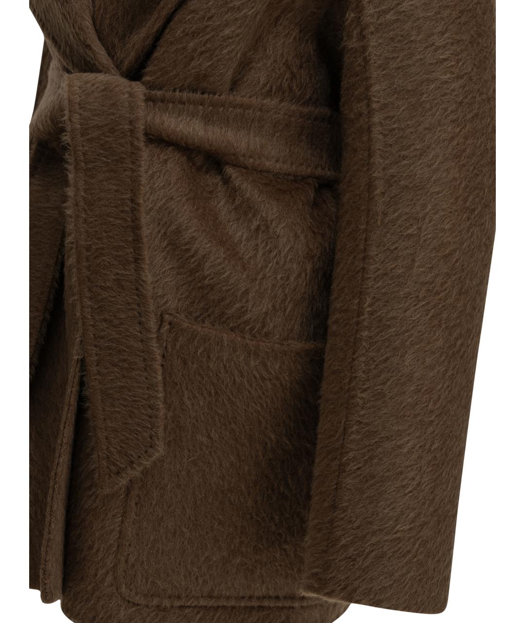 MAX MARA Коричневое шерстяное пальто, фото 4