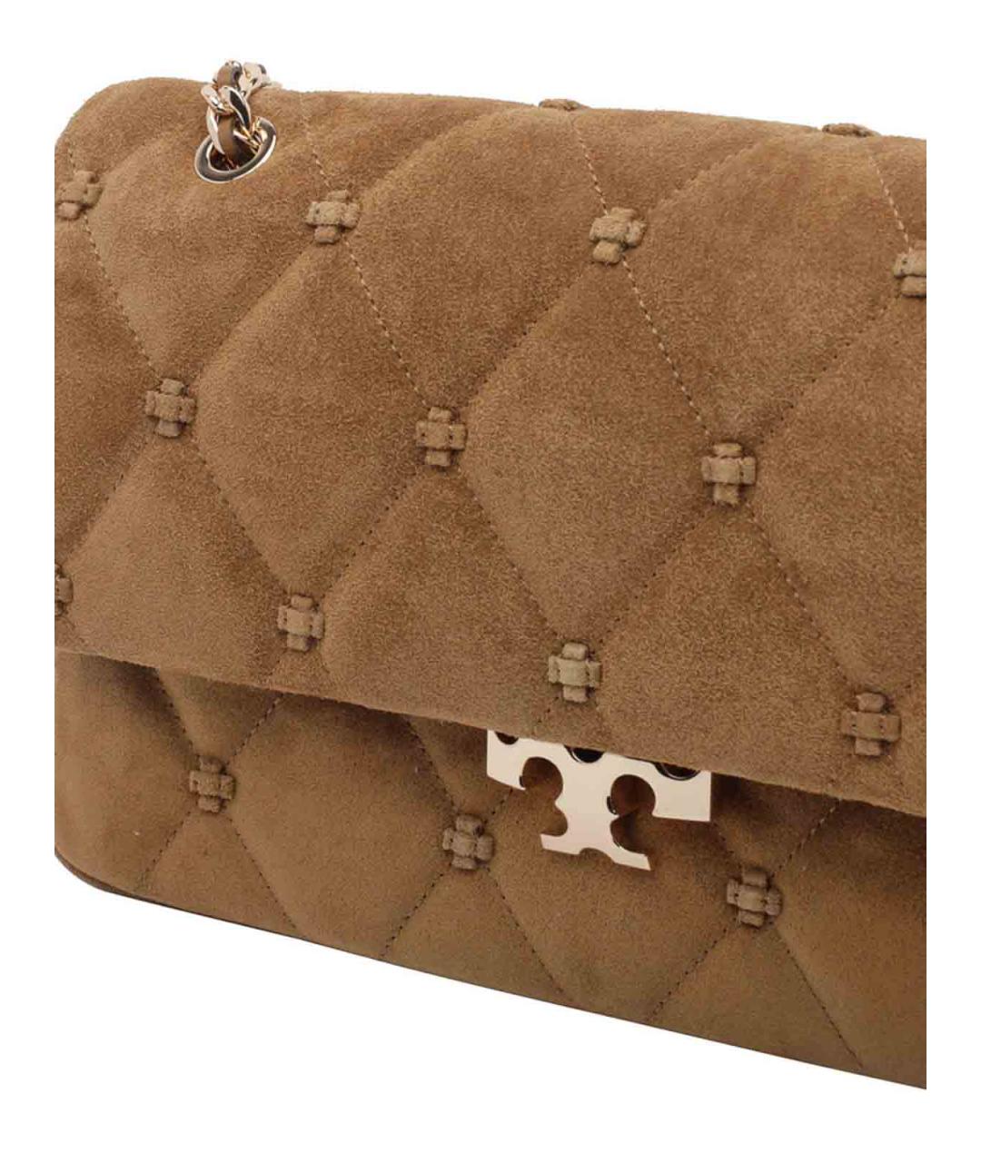 TORY BURCH Горчичная замшевая сумка через плечо, фото 4