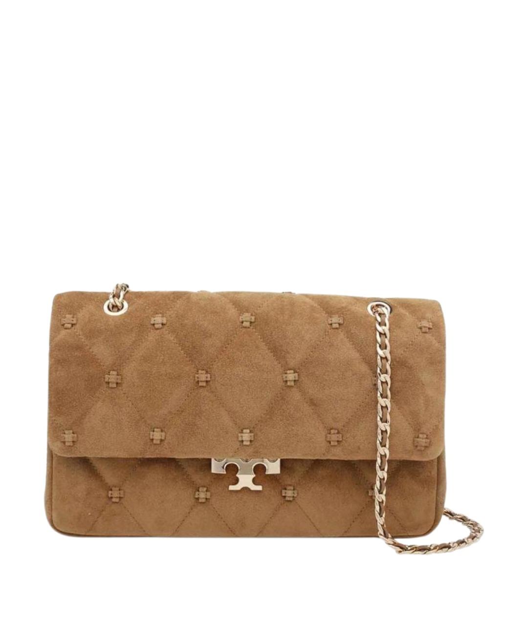 TORY BURCH Горчичная замшевая сумка через плечо, фото 1