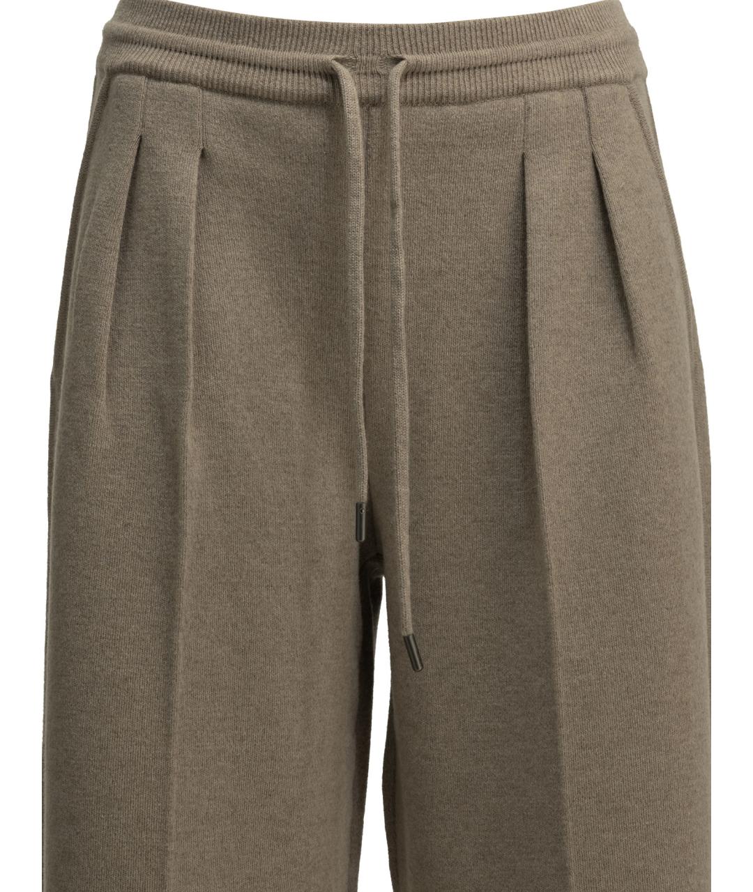 MAX MARA Бежевые шерстяные прямые брюки, фото 3