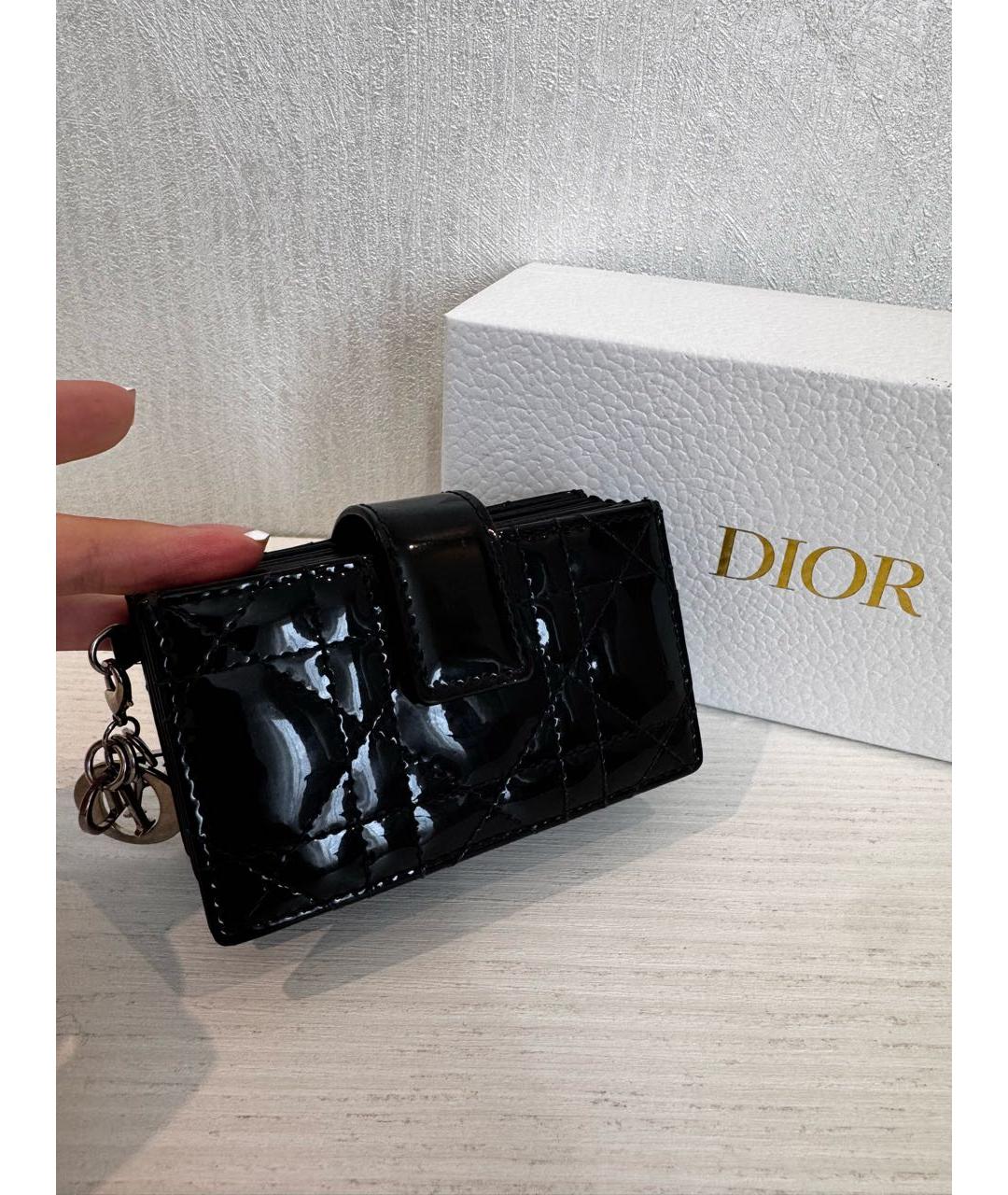 CHRISTIAN DIOR Черный кожаный кардхолдер, фото 2