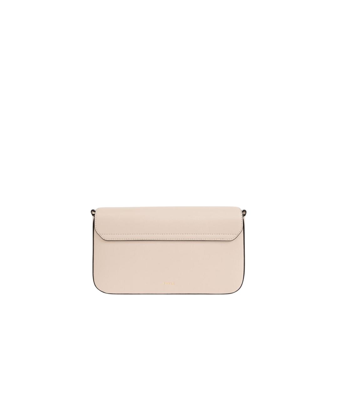FURLA Бежевая кожаная сумка через плечо, фото 3