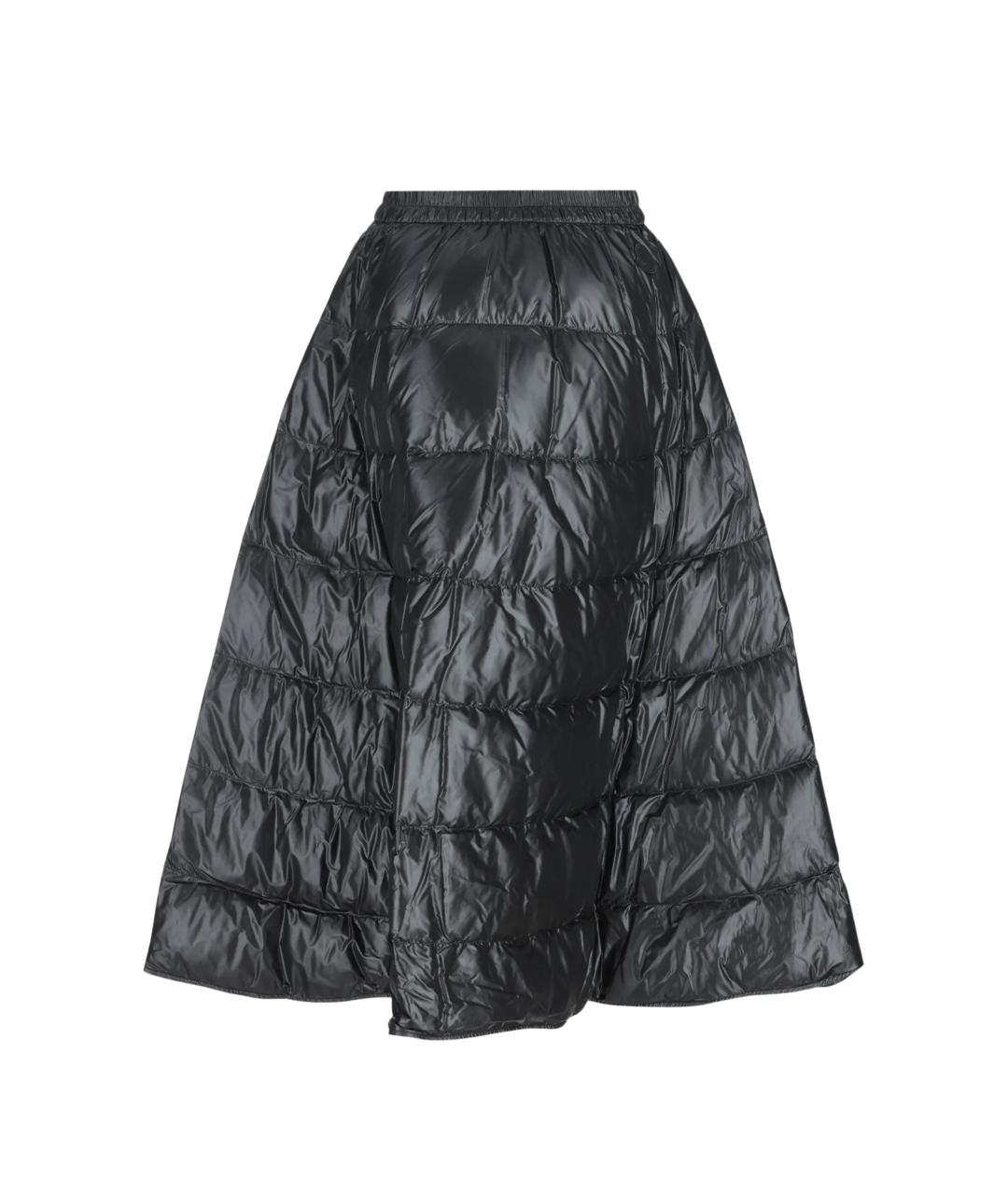 MONCLER Черная полиамидовая юбка миди, фото 2
