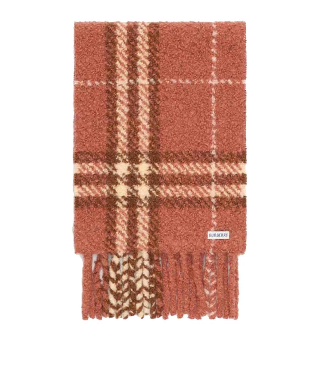 BURBERRY Розовый шерстяной шарф, фото 2