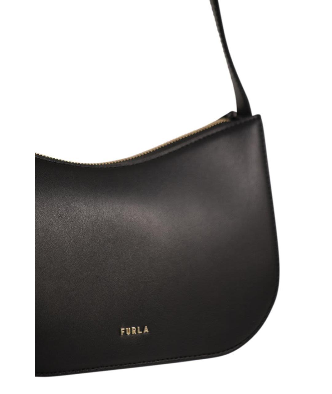 FURLA Черная кожаная сумка через плечо, фото 5