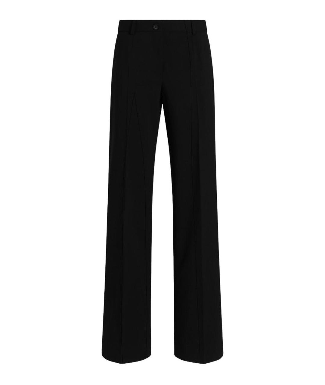 DOLCE&GABBANA Черные шерстяные прямые брюки, фото 1