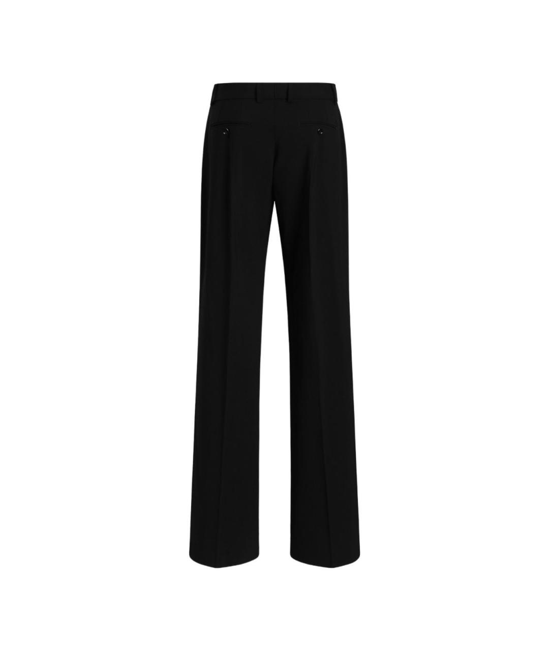 DOLCE&GABBANA Черные шерстяные прямые брюки, фото 2