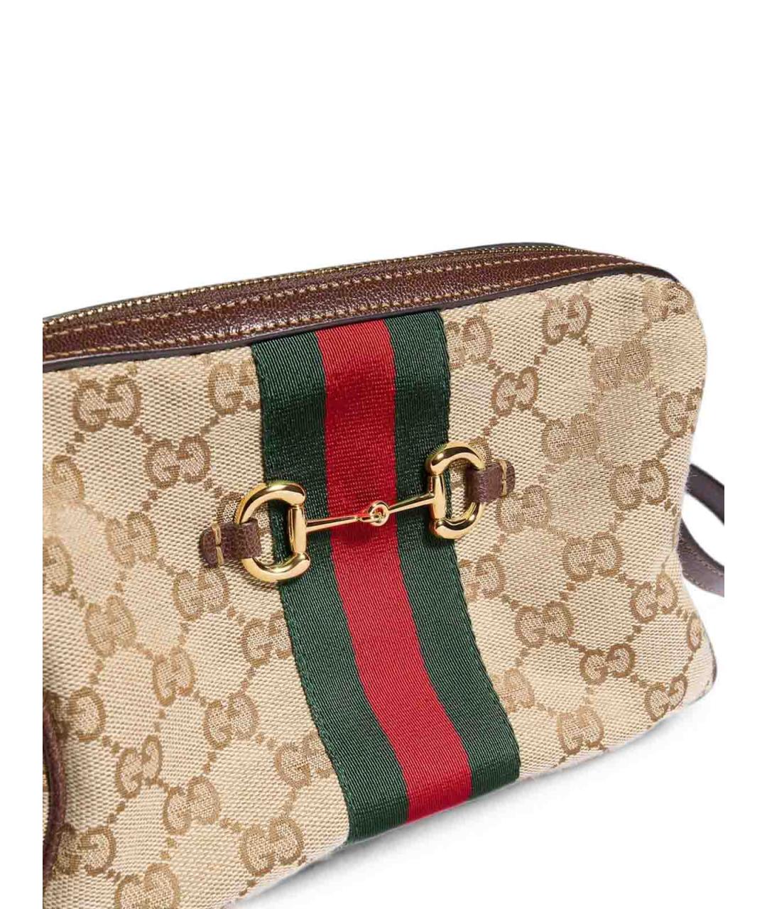GUCCI Бежевая тканевая сумка через плечо, фото 5