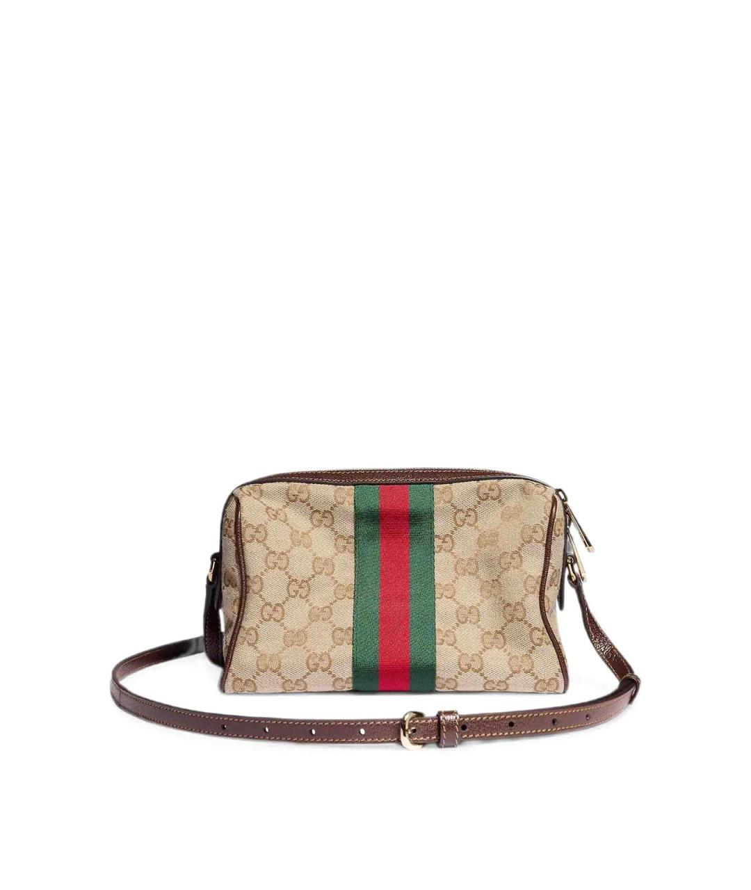 GUCCI Бежевая тканевая сумка через плечо, фото 2