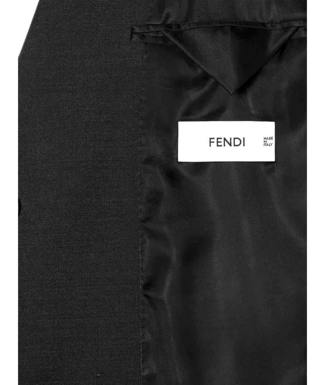 FENDI Черный шерстяной пиджак, фото 3