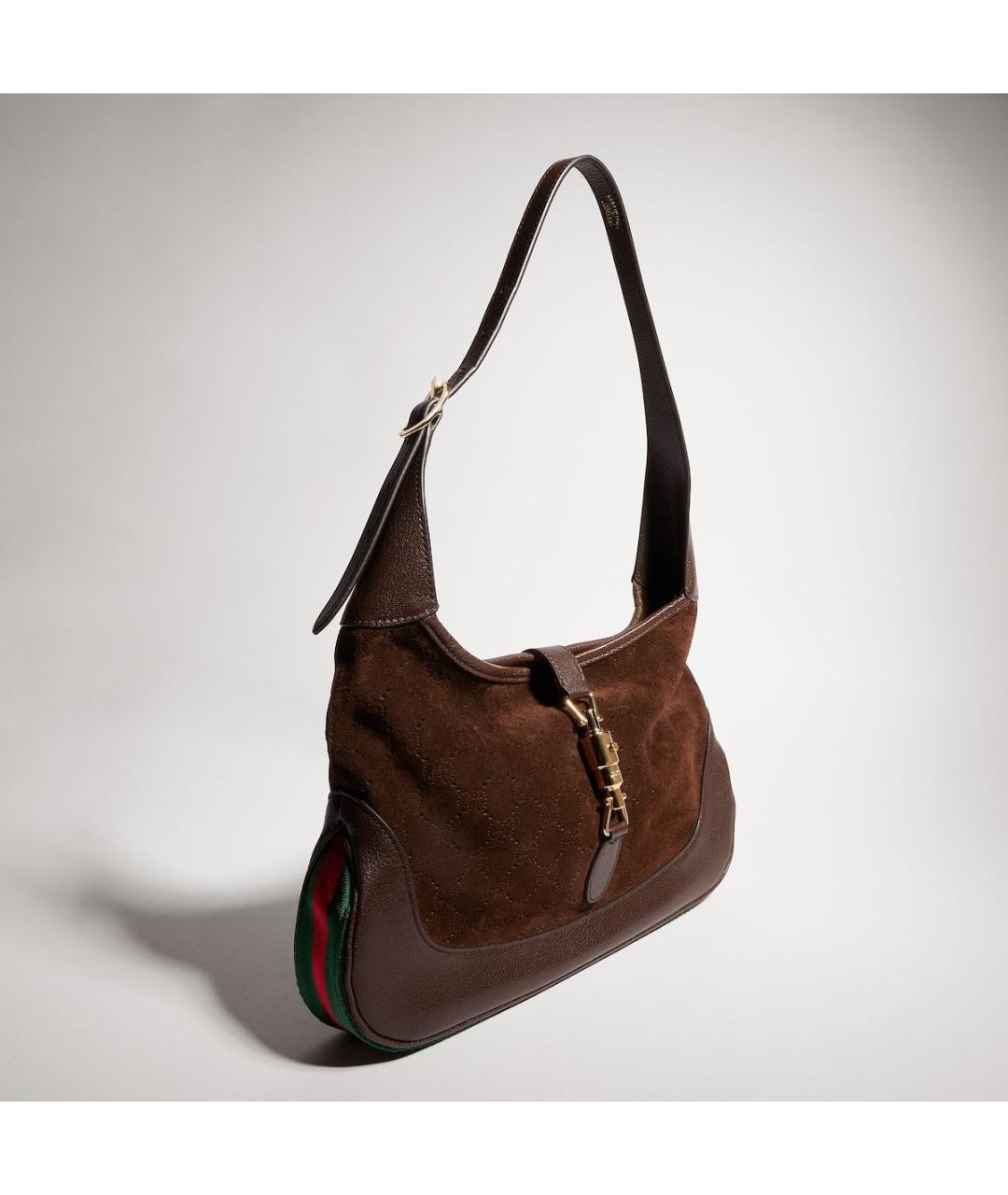 GUCCI Коричневая замшевая сумка с короткими ручками, фото 2
