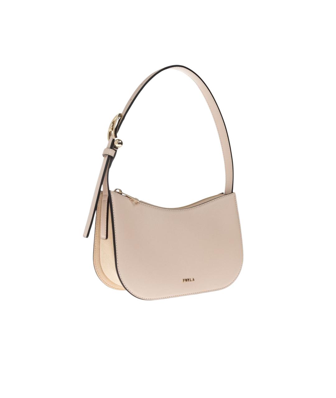 FURLA Бежевая кожаная сумка через плечо, фото 2
