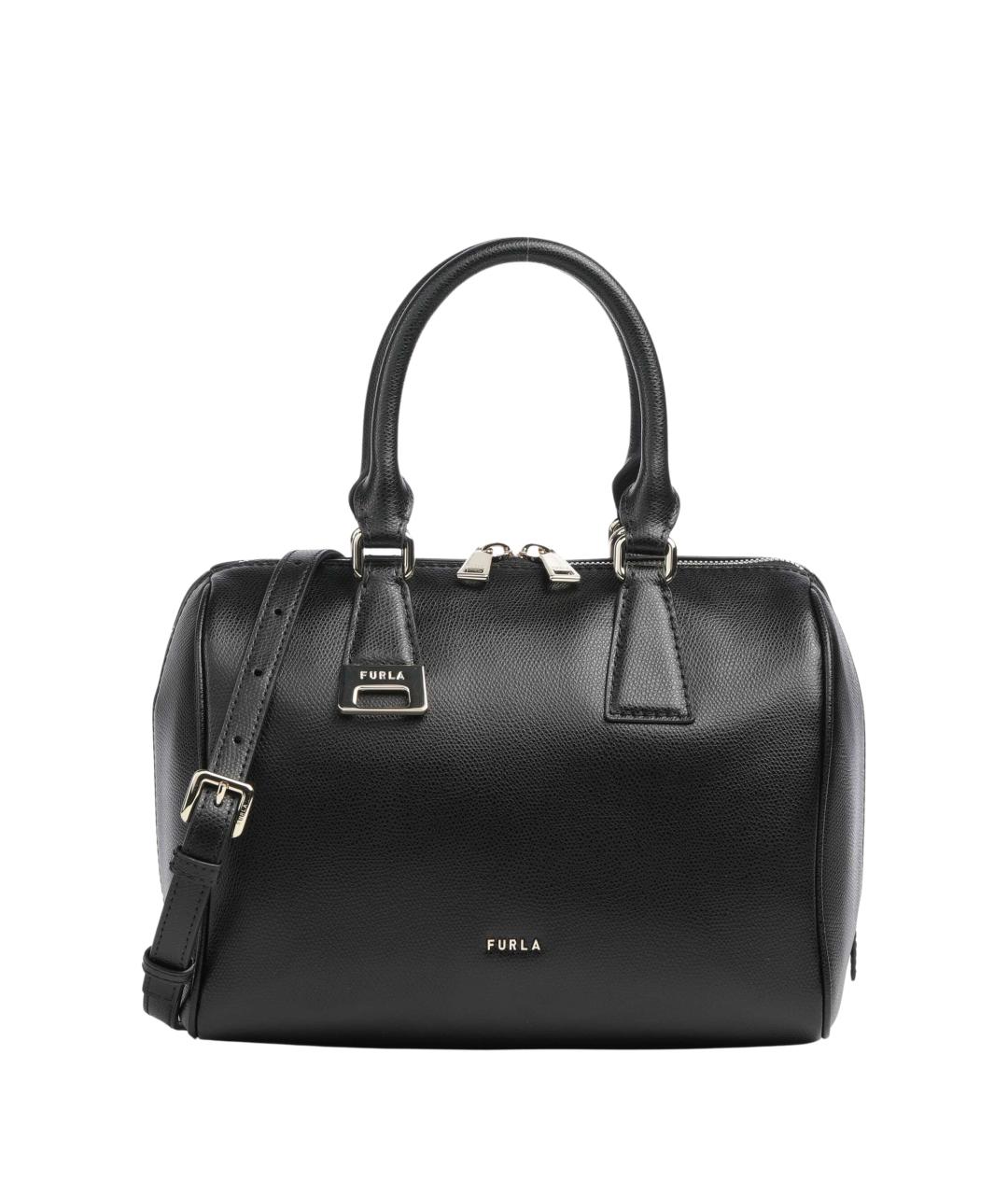 FURLA Черная кожаная сумка с короткими ручками, фото 1