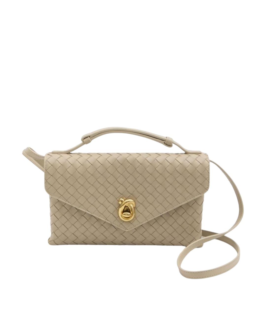 BOTTEGA VENETA Бежевая кожаная сумка через плечо, фото 1
