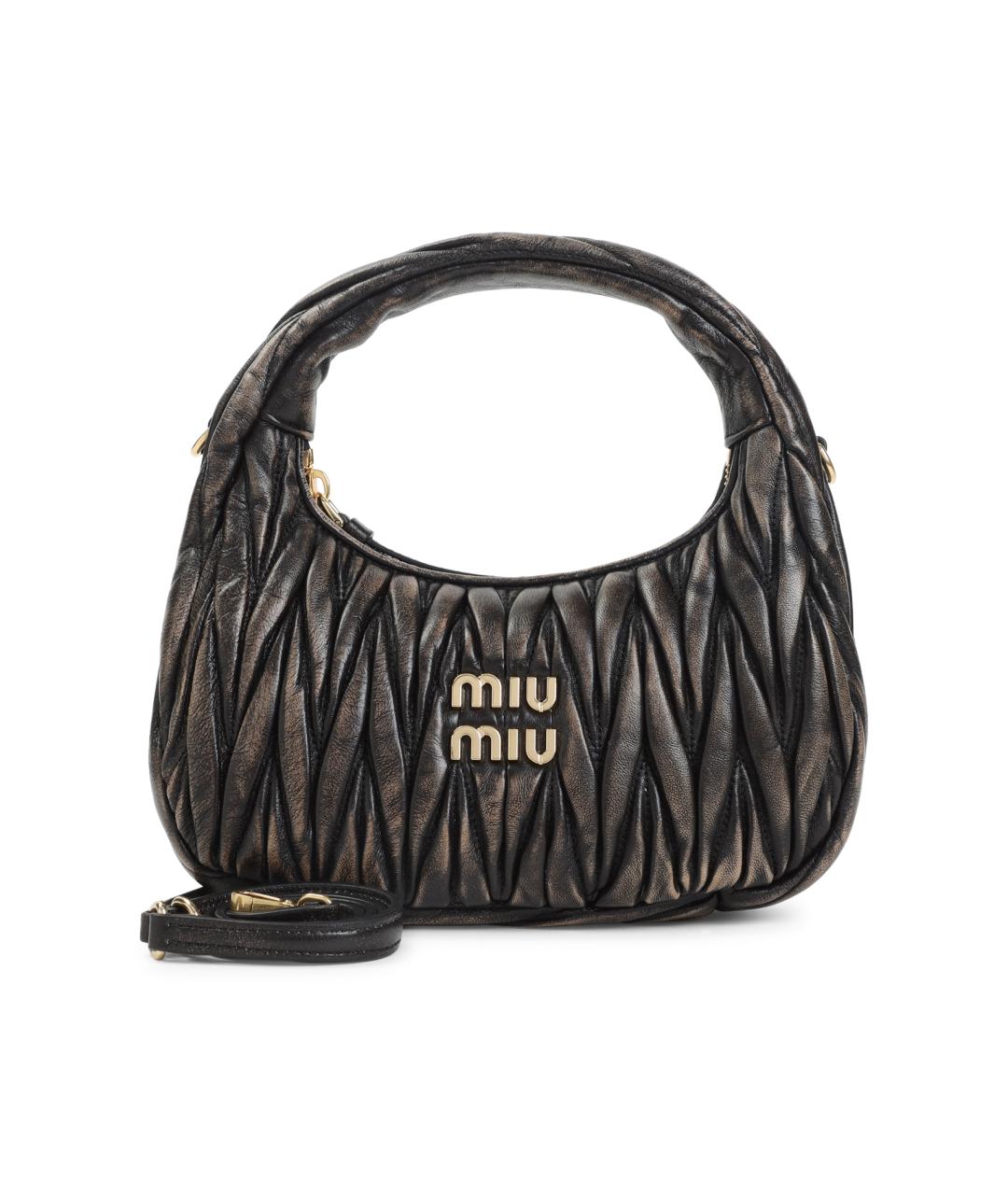 MIU MIU Коричневая кожаная сумка через плечо, фото 1
