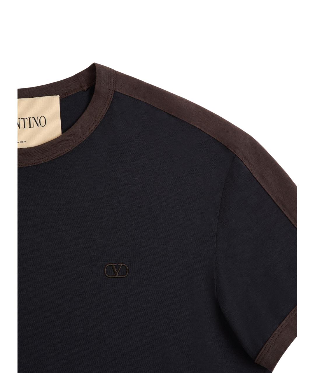 VALENTINO Синяя хлопковая футболка, фото 4