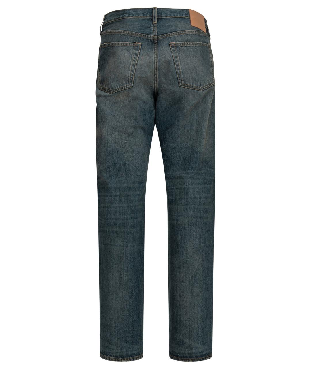 ACNE STUDIOS Синие хлопковые прямые джинсы, фото 2