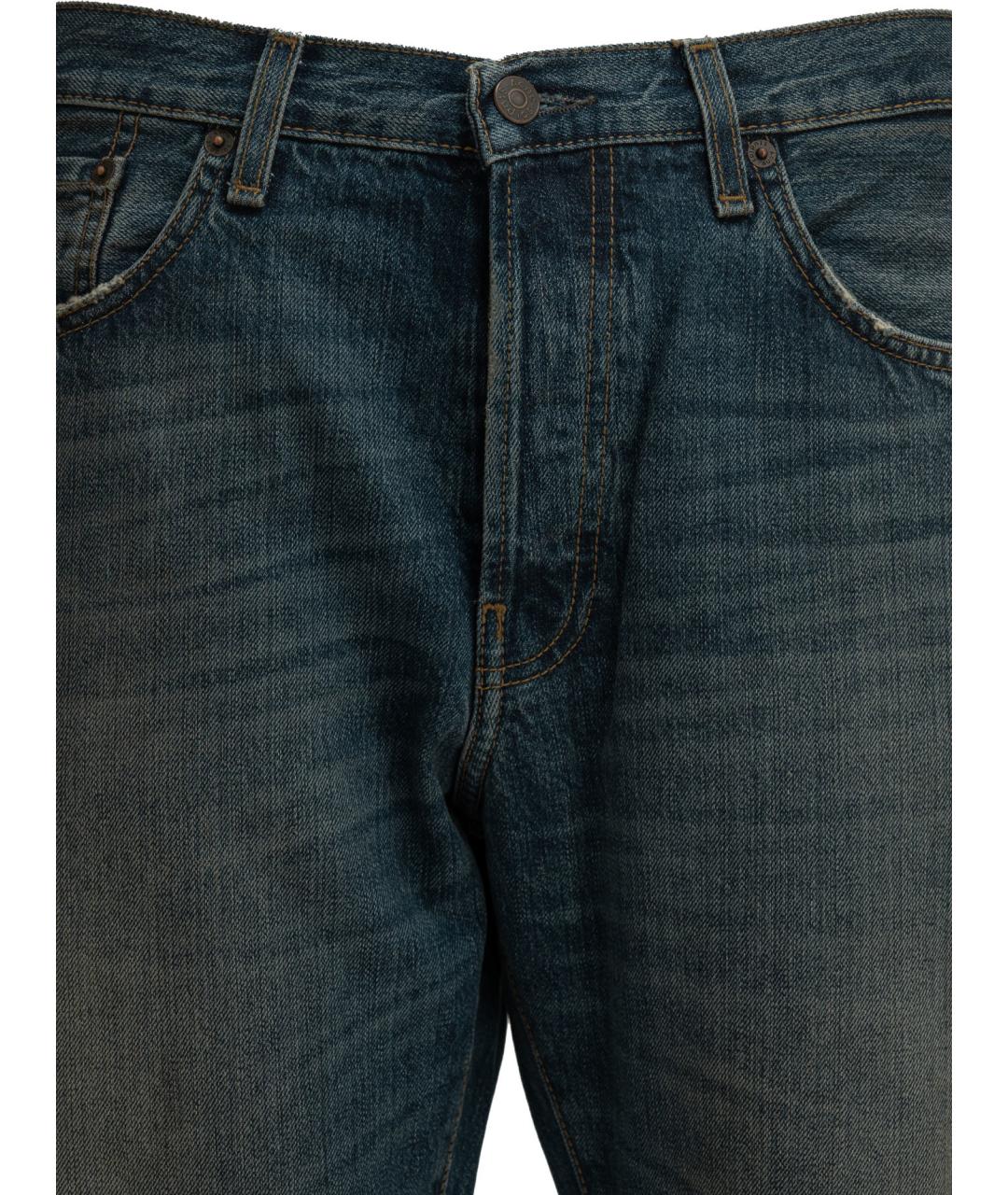 ACNE STUDIOS Синие хлопковые прямые джинсы, фото 3