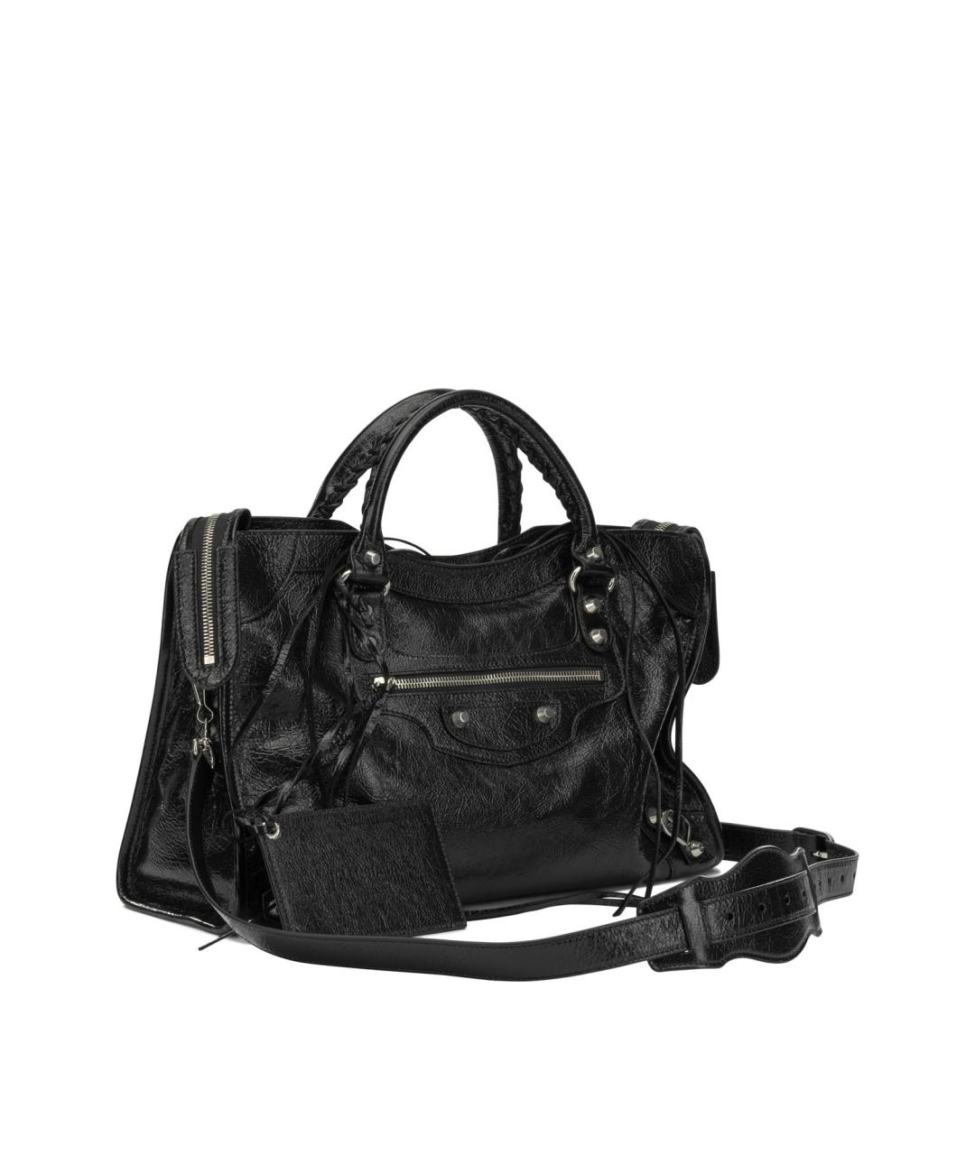 BALENCIAGA Черная кожаная сумка тоут, фото 2