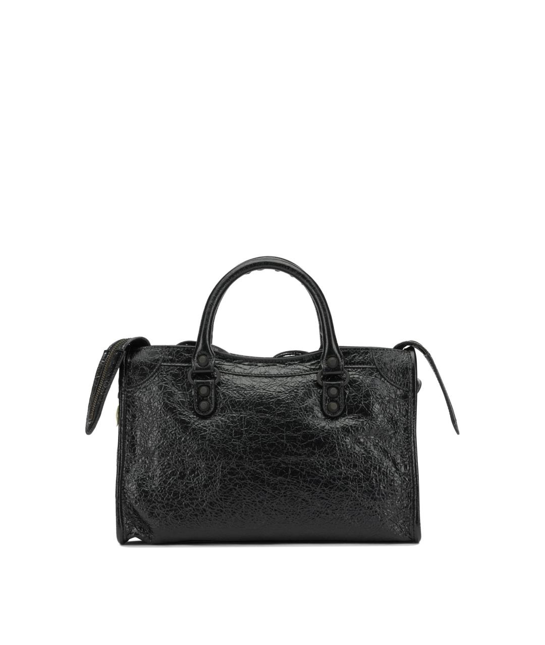BALENCIAGA Черная кожаная сумка тоут, фото 3