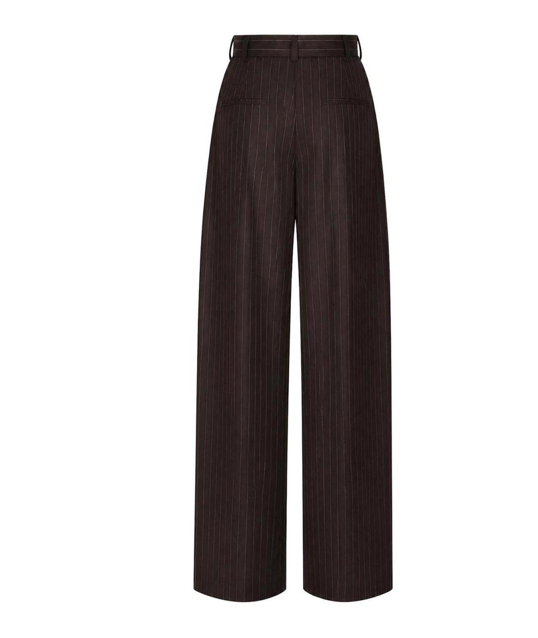 DOLCE&GABBANA Коричневые шерстяные прямые брюки, фото 2