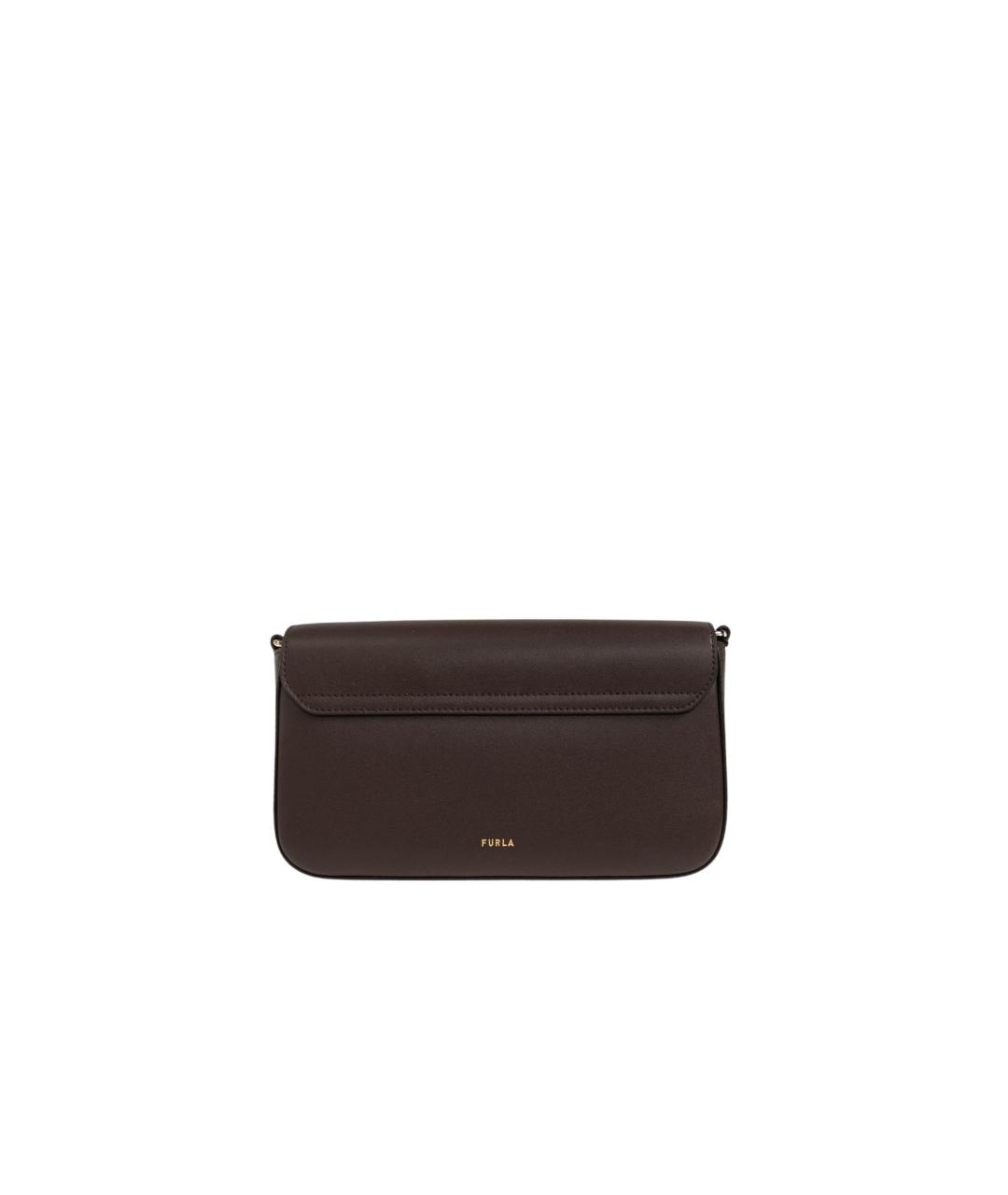 FURLA Коричневая кожаная сумка через плечо, фото 3