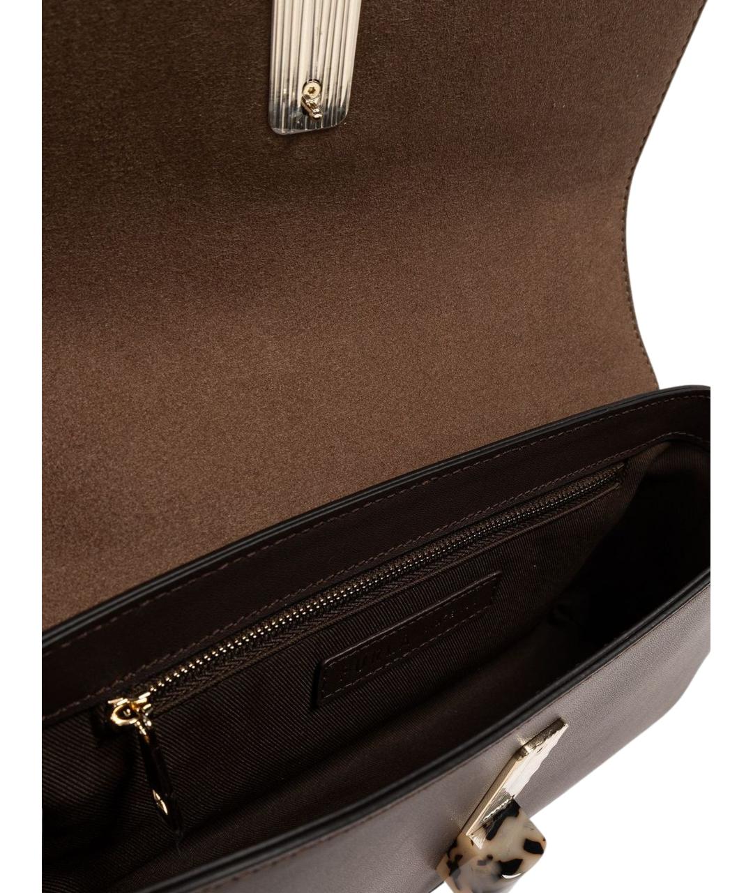 FURLA Коричневая кожаная сумка через плечо, фото 4