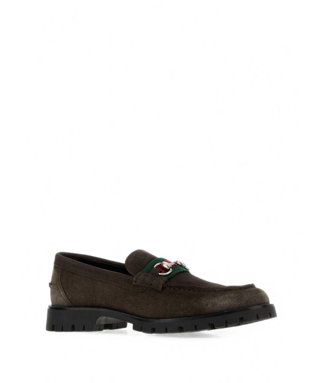 GUCCI Коричневые кожаные лоферы, фото 2