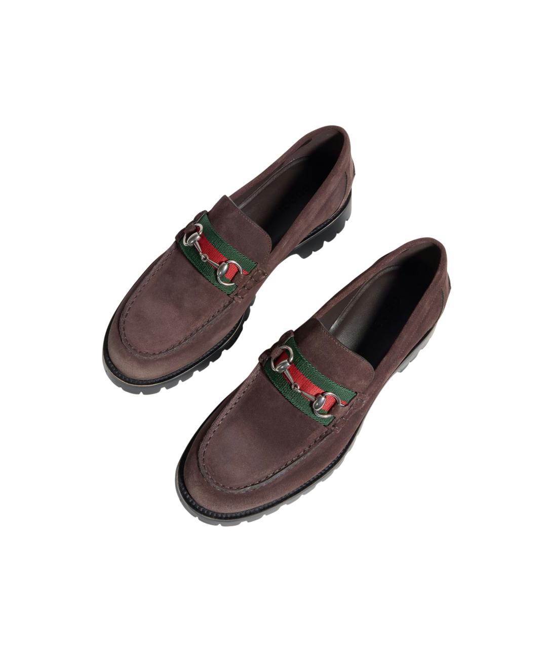 GUCCI Коричневые кожаные лоферы, фото 3