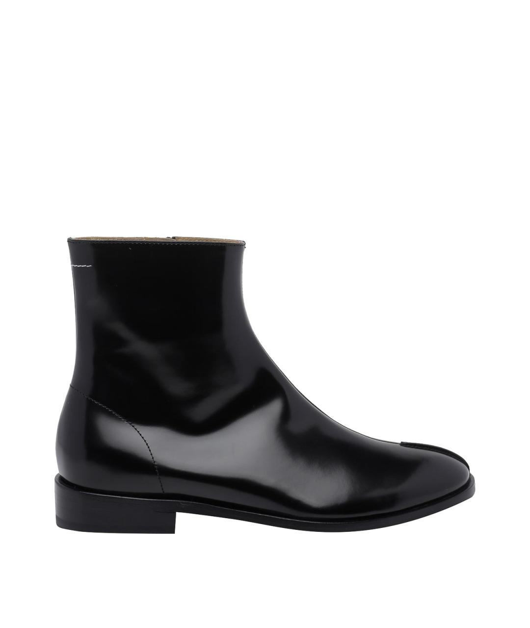MM6 MAISON MARGIELA Черные кожаные высокие ботинки, фото 1