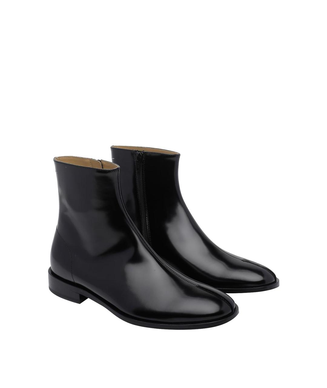 MM6 MAISON MARGIELA Черные кожаные высокие ботинки, фото 2