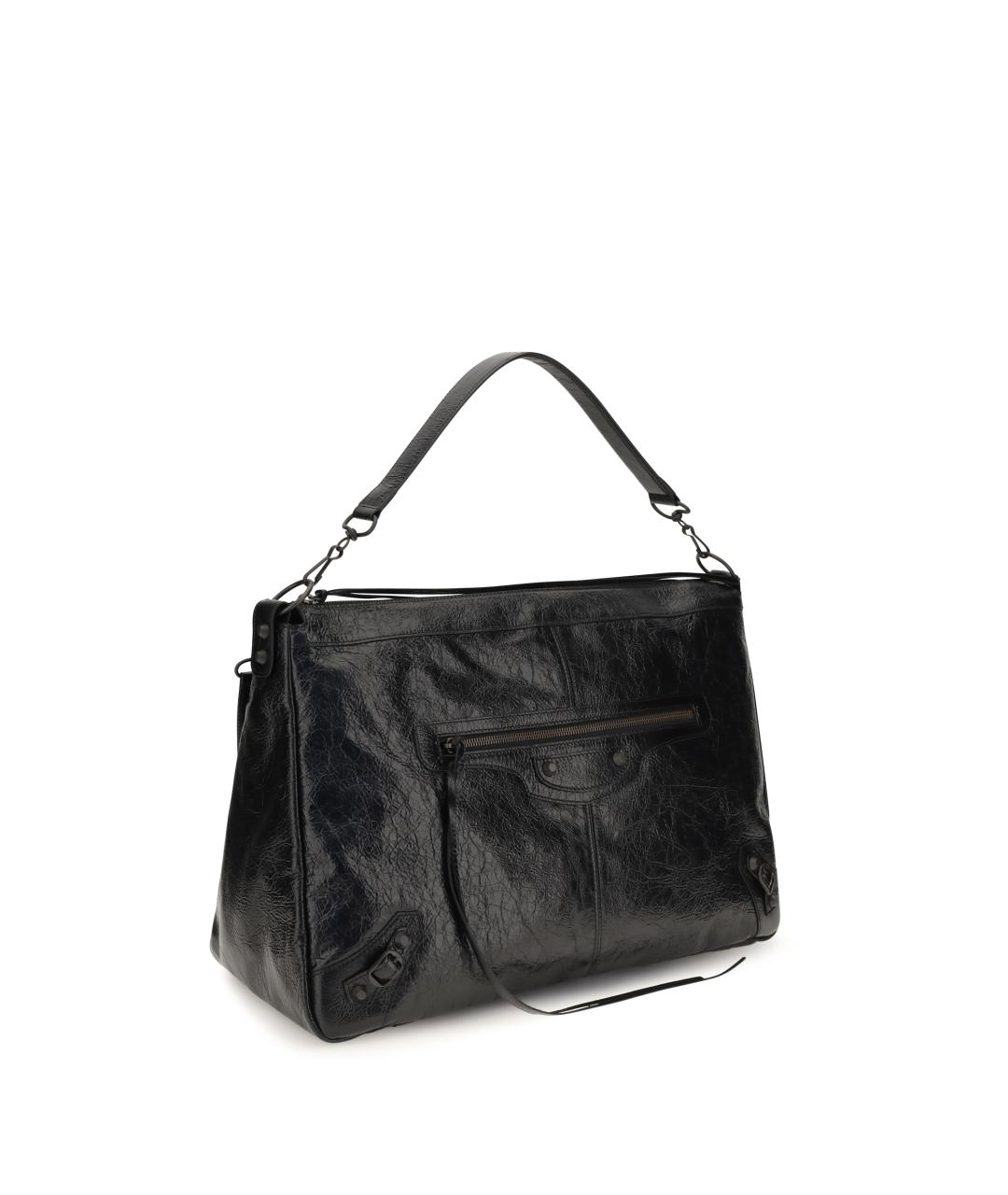 BALENCIAGA Черная кожаная сумка на плечо, фото 2