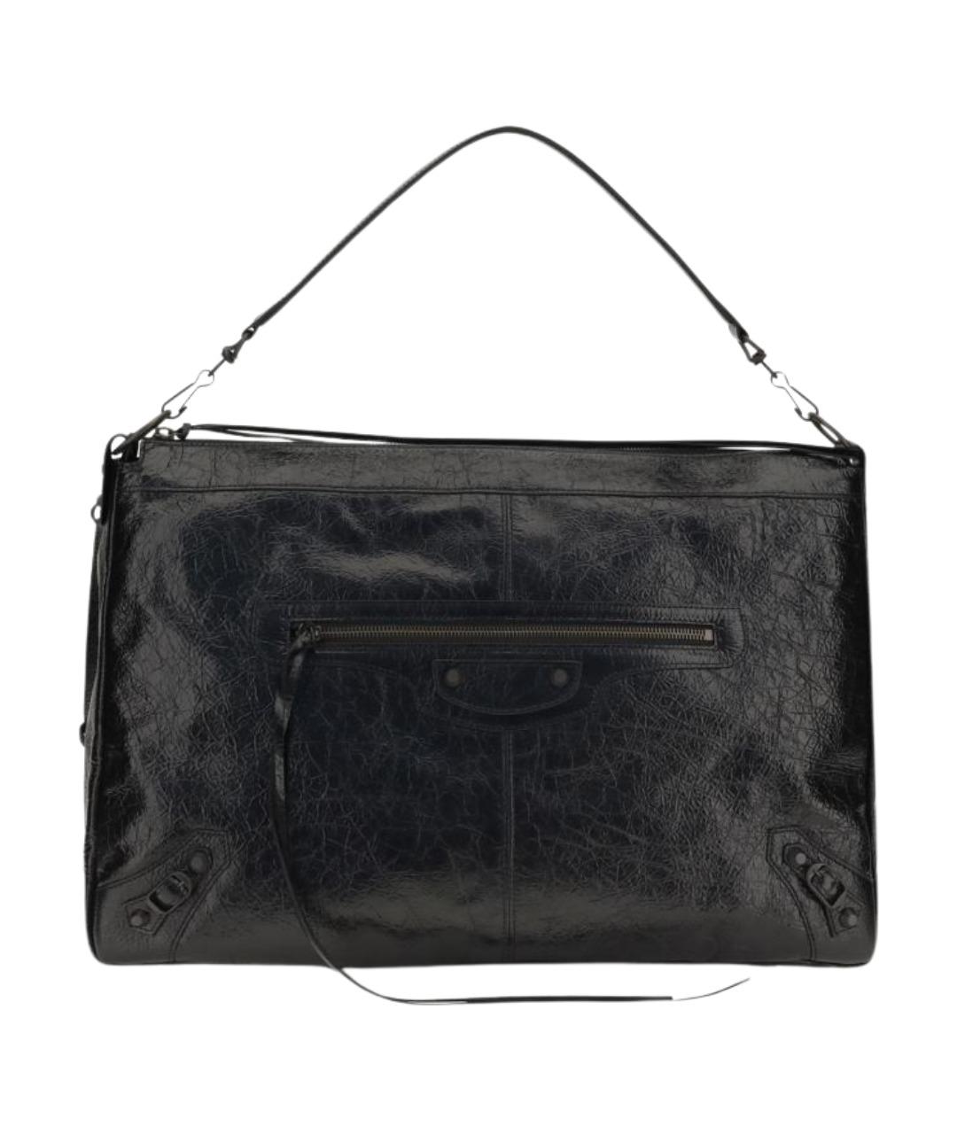 BALENCIAGA Черная кожаная сумка на плечо, фото 1