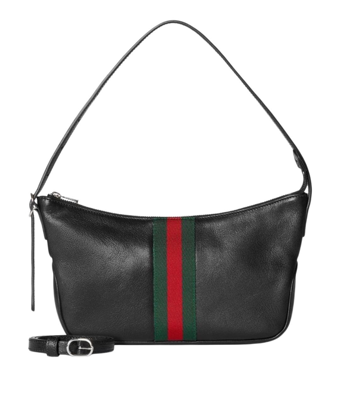 GUCCI Черная кожаная сумка на плечо, фото 1