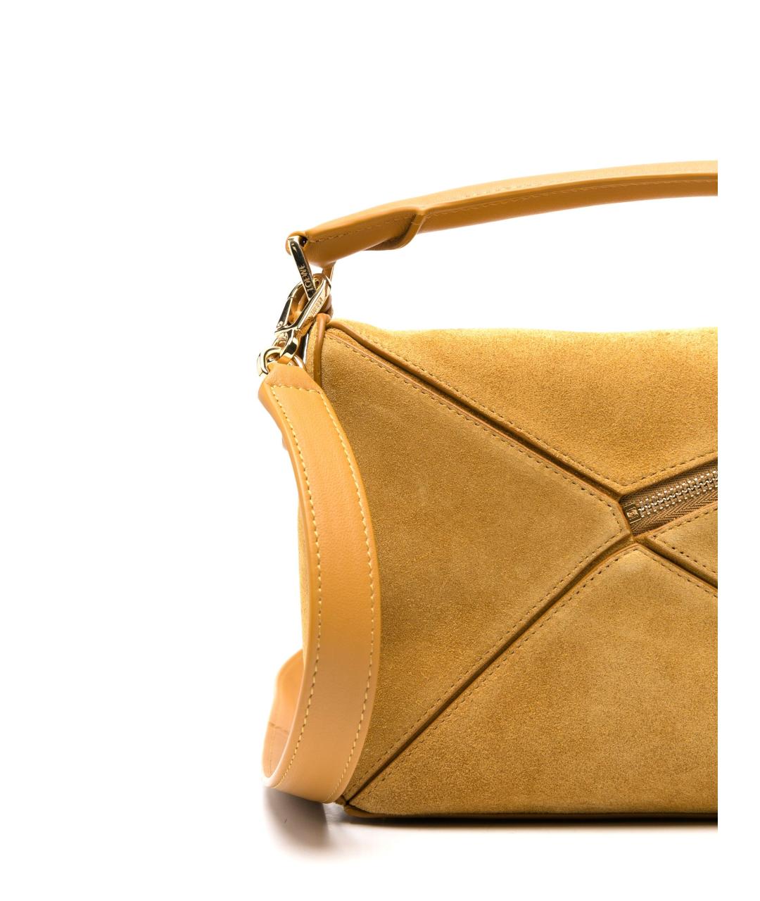 LOEWE Горчичная замшевая сумка через плечо, фото 4