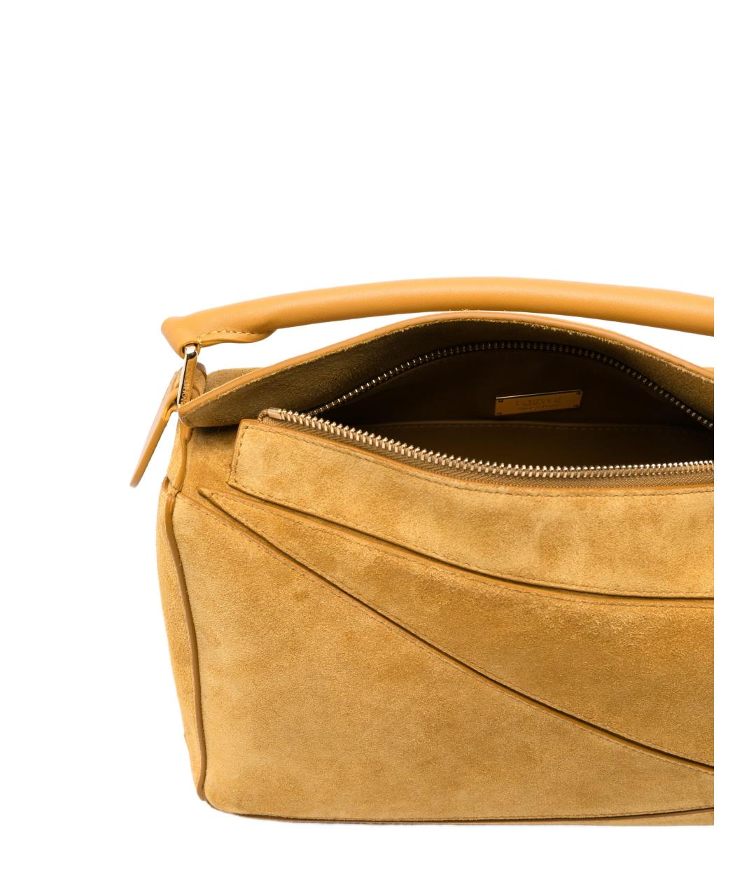 LOEWE Горчичная замшевая сумка через плечо, фото 3