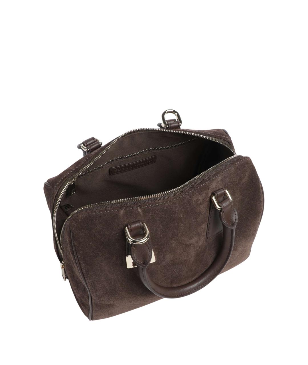 FURLA Коричневая замшевая сумка с короткими ручками, фото 3