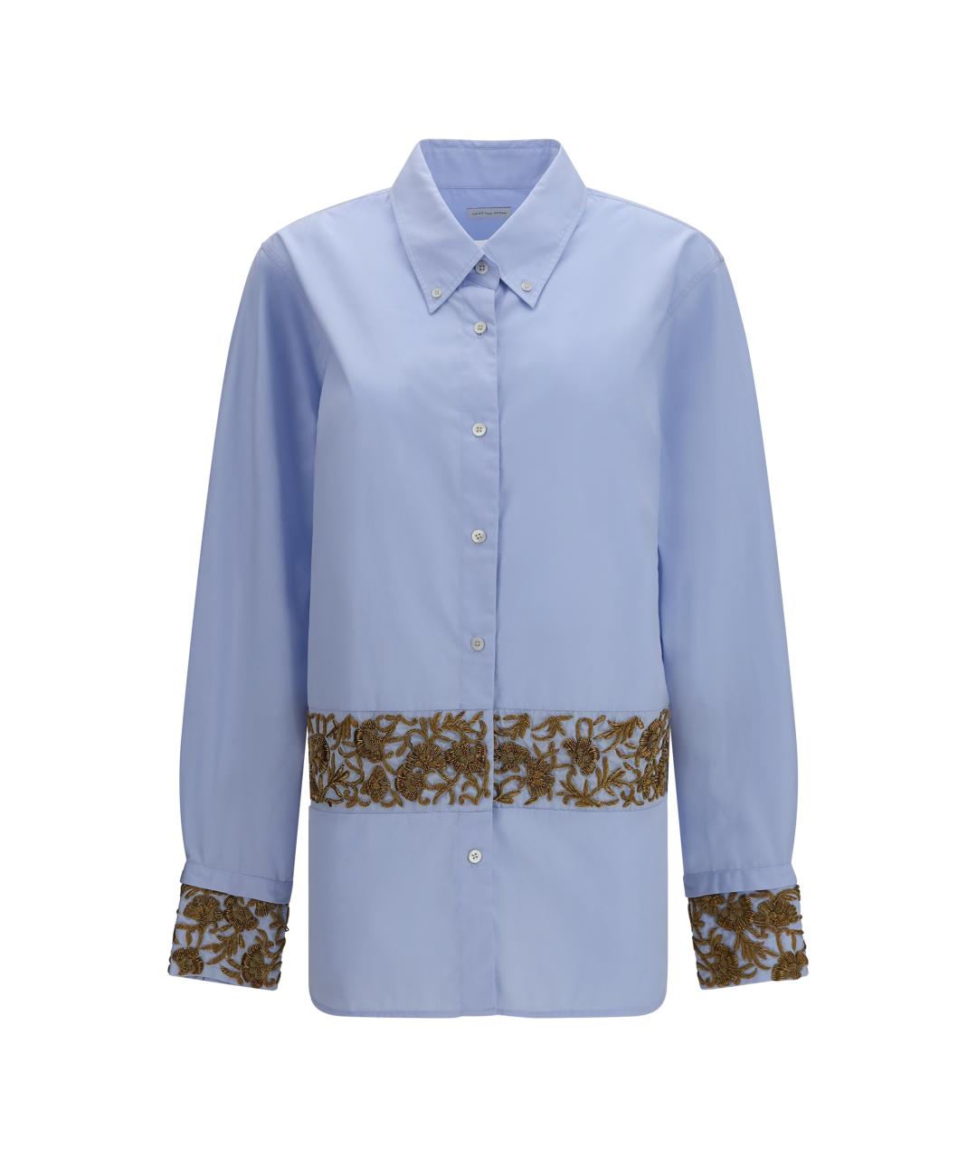 DRIES VAN NOTEN Голубая хлопковая рубашка, фото 1