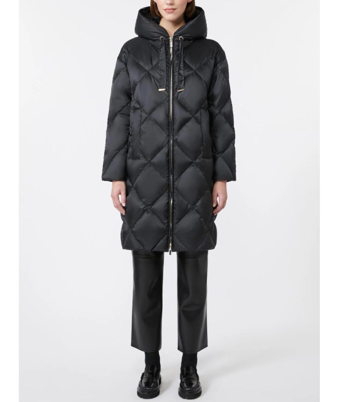 MAX MARA Черное полиамидовое пальто, фото 2