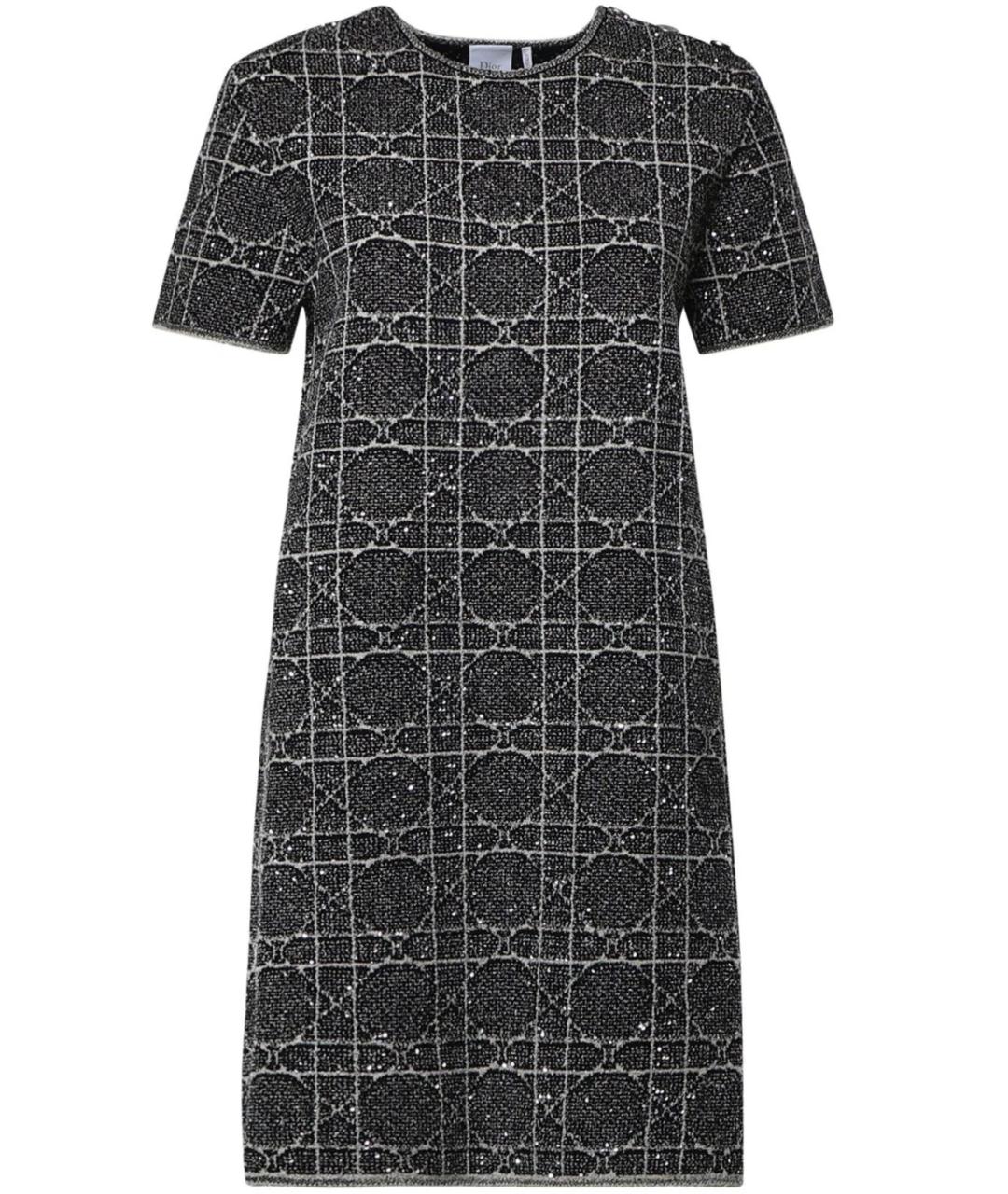 CHRISTIAN DIOR Черное шерстяное повседневное платье, фото 1