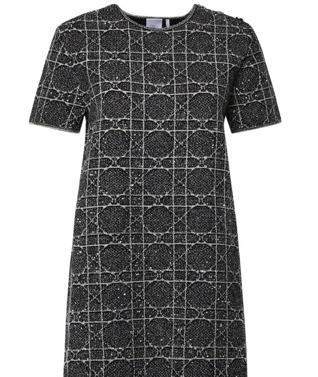 CHRISTIAN DIOR Черное шерстяное повседневное платье, фото 2