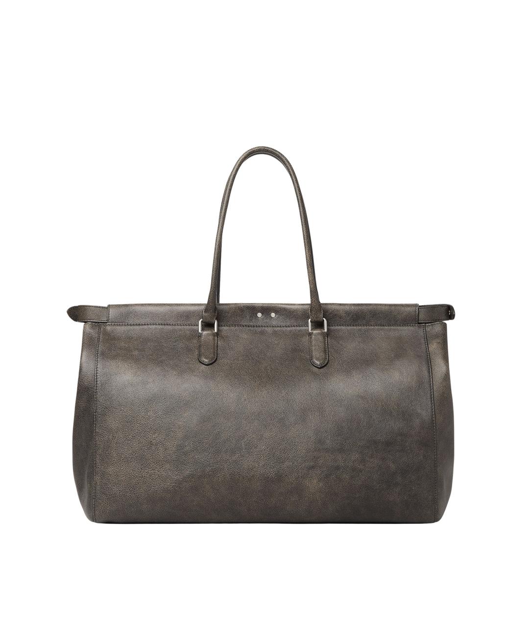 FENDI Черная кожаная сумка тоут, фото 3