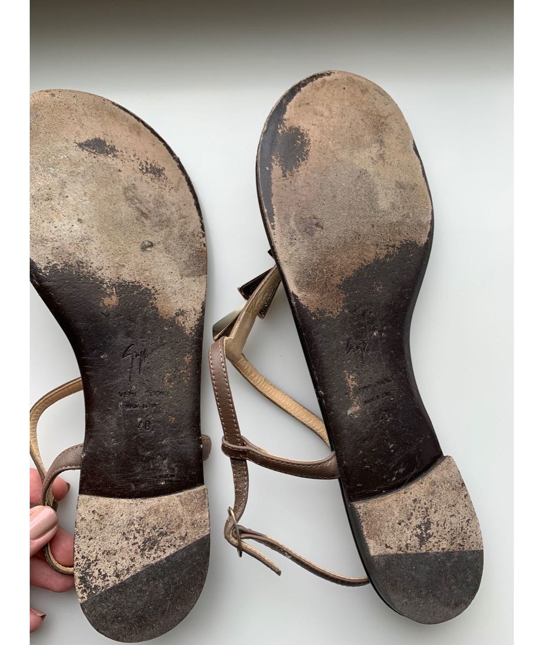 GIUSEPPE ZANOTTI DESIGN Коричневые кожаные сандалии, фото 6