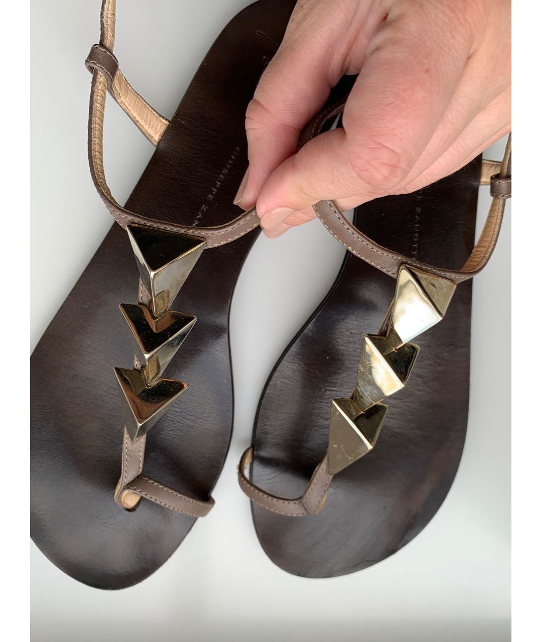GIUSEPPE ZANOTTI DESIGN Коричневые кожаные сандалии, фото 2