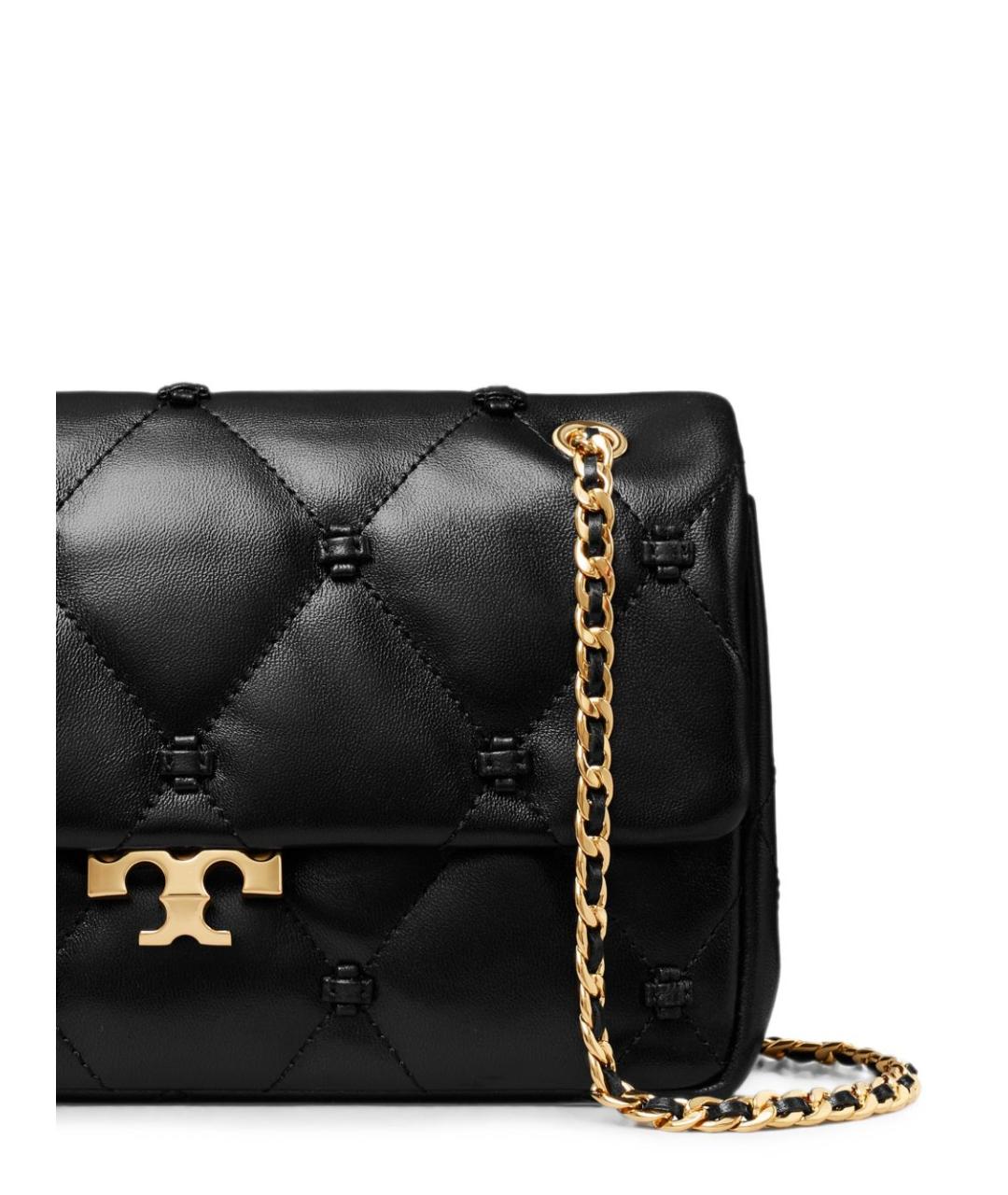 TORY BURCH Черная кожаная сумка через плечо, фото 3