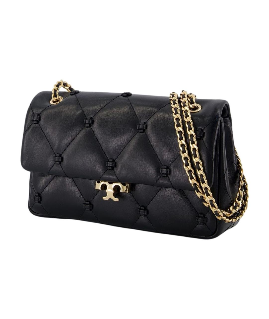 TORY BURCH Черная кожаная сумка через плечо, фото 2