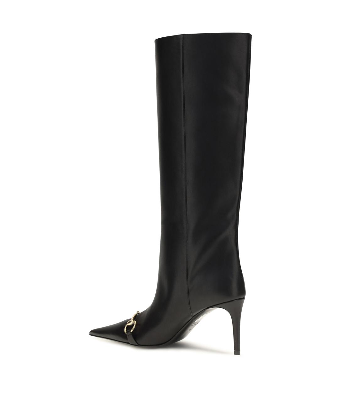 GUCCI Черные кожаные сапоги, фото 5